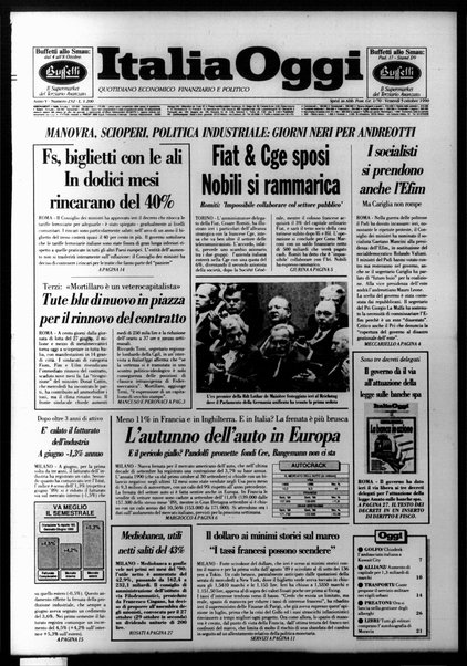 Italia oggi : quotidiano di economia finanza e politica